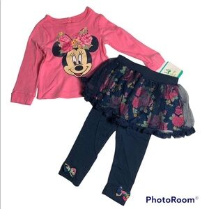 NWT Disney 2pc Pink Top With Skeggings Size 18M